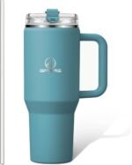 Gpeng 30/40/50 oz Tumbler with Handle, Water Bottles with Straw Lid, Insulated Stainless Steel Travel Mug Cup Holder Friendly, Keep Drinks Cold or Hot for Hours (LightBlue, 40 oz) - Image 2