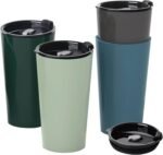 Greentainer 4 Pack Plastic Travel Coffee Mug Set, 20 oz Spill Proof Drinking Cups with Lids, Pobtable to Go Camping Coffee Tumbler Reusable Coffee Mugs with Lids, Dishwasher & Microwave Safe - Image 2