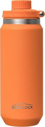 Greylock 20 oz Insulated Water Bottle with Straw Lid, Reusable Stainless Steel Sports Water Bottles with Foldable Handle, Leak Proof, Double-Wall Vacuum Insulation, 24 Hours Cold(Tangerine) - Image 2