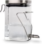 Guinea Pig Water Bottle No Drip, Rabbit Glass Waterer, Chinchilla Stainless Steel Nozzle Anti-Bite Water Dispenser for Small Animal, Bunny, Hamster, Sugar Glider and Rat(20.2oz) - Image 2