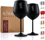 Gusto Nostro Stainless Steel Wine Glass - 18 oz - Unbreakable Black Wine Glasses for Travel, Camping and Pool - Fancy, Unique and Cool Portable Metal Wine Glass for Outdoor Events, Picnics (Set of 2) - Image 2