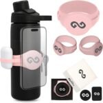 Gymmi Magnetic Water Bottle Phone Holder – One-Piece Silicone Strap for Gym | Holds Phone, Keys & Earbuds | Fits 12–40 oz Bottles (Lady Pink) - Image 2