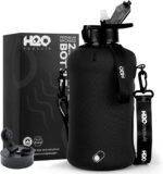 H2O Capsule 2.2L Half Gallon Water Bottle with Storage Sleeve and Covered Straw Lid – BPA Free Large Reusable Drink Container with Handle - Big Sports Jug, 2.2 Liter (74 Ounce) - Image 2