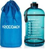 H2OCOACH 1 Gallon Hydration Jug with Time Marker & Measurements, BPA-Free Tritan Sports Drink Container, Motivational Daily Intake Tracker for Gym, Workout, & Fitness Routines (128 oz, Blue) - Image 2