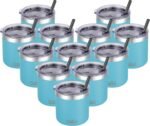 HASLE OUTFITTERS 10oz Insulated Tumblers with Lid and Straw,Stainless Steel Tumbler Travel Coffee Mug,Double Wall Reusable Tumbler Cup for Iced and Hot Drinks(Mint Green,12 Pack) - Image 2