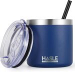 HASLE OUTFITTERS 10oz Insulated Tumblers with Lid and Straw,Stainless Steel Tumbler Travel Coffee Mug,Double Wall Reusable Tumbler Cup for Iced and Hot Drinks(Navy，1 Pack) - Image 2