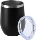 HASLE OUTFITTERS 12oz Wine Tumbler with Lid Stemless Wine Glasses Double Wall Vacuum Travel Mugs stainless steel Coffee Cup for Cold & Hot Drinks Wine Coffee Cocktails Beer (12oz-Black, 1 Pack) - Image 2