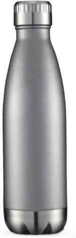 HASLE OUTFITTERS 17oz Stainless Steel Water Bottles, Vacuum Insulated Water Bottles Double Walled Reusable Metal Sports Water Bottles Keep Drinks Hot and Cold, Gray, 1Pack - Image 2
