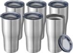 HASLE OUTFITTERS 20 oz Tumbler Bulk, Stainless Steel Tumblers with Lid, Vacuum Insulated Tumbler, Double Wall Tumbler Cup, coffee mugs, Stainless Steel, 6 Pack - Image 2