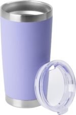 HASLE OUTFITTERS 20oz Stainless Steel Tumblers Bulk, Insulated Travel Cup with Lid, Double Wall Vacuum Coffee Mug for Cold & Hot Drinks 1 Pack, Light Purple - Image 2