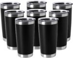 HASLE OUTFITTERS 20oz Tumblers Bulk Stainless Steel Cup with Lid Double Wall Vacuum Insulated Coffee Mug for Cold & Hot Drinks 8 Pack, Black - Image 2