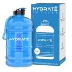 HYDRATE XL Jug 74 Oz Water Bottle - BPA Free, Leak Proof, Flip Cap, Ideal for Gym - Clear Water Container with Extra Strong Material - Perfect for Sports, Rugby, and on the Go (Transparent Blue, 2.2L) - Image 2