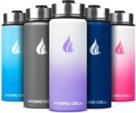 HYDRO CELL Stainless Steel Insulated Water Bottle with Straw - For Cold & Hot Drinks - Metal Vacuum Flask with Screw Cap and Modern Leakproof Sport Thermos for Adults (Lavender/White 18oz) - Image 2