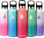 HYDRO CELL Stainless Steel Water Bottle with Straw & 2 Standard Mouth Lids (32oz 24oz 20oz 16oz) Keeps Liquids Hot or Cold w/Double Wall Vacuum Insulated Leak Proof Sport Design (Coral/Punch 24oz) - Image 2