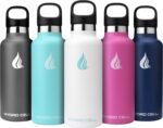 HYDRO CELL Stainless Steel Water Bottle with Straw & 2 Standard Mouth Lids (32oz 24oz 20oz 16oz) Keeps Liquids Hot or Cold w/Double Wall Vacuum Insulated Leak Proof Sport Design (White 20oz) - Image 2