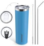 HYDROWION Triple-Insulated Tumblers - Stainless Steel with Lid and Straw, 20 oz Water Bottle, Stainless Steel Cups, Coffee Travel Mug for Home & Office Blue - Image 2