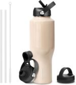 HYDROWION Water Bottle Stainless Steel,Vacuum Insulated Leak Proof Tumbler 32oz with Straw Lid, Spout Lid and Flex Cap(Cold for 48 Hrs, Hot for 24 Hrs), Fit in Any Car Cup Holder, Laser Pink - Image 2