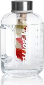 Half Gallon Water Bottle with Infuser, BPA Free 84oz Large Water Bottle Dishwasher Safe Hydration with Motivational Time Mark Leak-Proof 2.5L Sports Water Bottle for Camping Sports Workouts(Clear) - Image 2