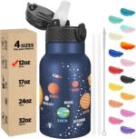 Han's Bottle Kids Water Bottle with Straw Lid - Insulated Stainless Steel Reusable Tumbler for Girls,Boys,Thermo Mug,12oz,Space Planet - Image 2