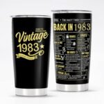 Happy 43th Birthday Tumblers Gifts for Men Women, Back in 1983 Stainless Steel Tumblers Gifts, 1983 43 Years Old Birthday Gift For Wife Husband Mom Dad - Image 2