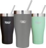 Healthy Human Stainless Steel Tumbler with Straw & Lid | Splash Proof Insulated Travel Cup | Eco-Friendly Coffee Tumblers | Water Cups with Straws Cleaner and Splash Proof Lids (32oz, Slate Gray) - Image 2