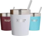 Healthy Human Stainless Steel Tumbler with Straw | Splash Proof Insulated Travel Cruiser Cup | Eco-Friendly Coffee Tumblers with Straws Cleaner & Splash Proof Lid (12oz, Pure White) - Image 2