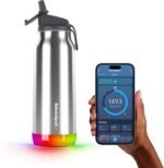 Hidrate Spark PRO Smart Water Bottle – Insulated Stainless Steel – Tracks Water Intake with Bluetooth, LED Glow Reminder When You Need to Drink – Straw Lid, 32oz, Brushed Steel - Image 2