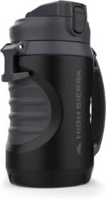 High Sierra 64 ounce Insulated Water Bottle – 64 oz Water Jug, Double Wall Insulation, Leakproof Flip-Top Lid, Silicone Spout, BPA-Free Half Gallon Bottle for Gym, Hiking, Outdoors with Fence Anchor - Image 2