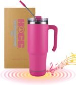 Hogg Bluetooth Tumbler 30 oz Grippy - Pink, Bluetooth Speaker Cup, 30 oz Stainless Steel Tumbler with Handle, Pink Cup with Speaker, Insulated Water Bottle, Gifts for Music Lovers, Unique Gifts - Image 2