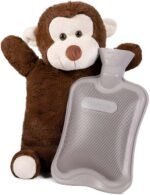 HomeTop Premium Classic Rubber Hot and Cold Water Bottle with Cute Stuffed Triceratops Cover - Image 2