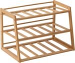 Honey-Can-Do 3-Tier Bamboo Water Bottle Organizer Rack - Stackable, Natural Wood Storage for Cabinet & Pantry - Image 2