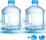 Hoolerry 1 Pieces Water Bottle 1 Gallon Round Plastic Water Jug with Handle Reusable Leak Proof Bottle for Gym Sports Office Daily Cold Liquids Drinking Use, Blue - Image 2