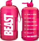 Hydra Cup Pink 64 oz Half Gallon Water Jug, Motivational Water Bottle with Straw & Time Markers, BPA Free - Image 2