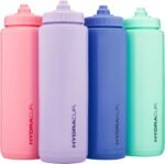 Hydra Cup Sport [4 Pack] 32 oz Squeeze Water Bottles, Fast Flow Sports Water Bottle, Bike & Cycling Water Bottle, Travel To Go, BPA Free (Bright Colors) - Image 2