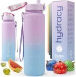 Hydracy Water Bottle with Time Marker -Large 32oz BPA Free Gradient Water Bottle - Leak Proof Gym Bottle with Fruit Infuser Strainer & Times to Drink -Ideal for Fitness Sports & Outdoors - Image 2