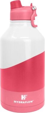 Hydraflow Crusader - Triple Wall Vacuum Insulated Water Bottle with Dual Lid (64oz, CB Pinkrose) Stainless Steel Metal Thermos, Reusable Leak Proof BPA-FREE for Sports and Travel - Image 2