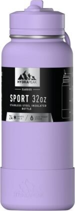 Hydrapeak 32oz Sport Insulated Water Bottle with Straw Lid, Leak & Spill Proof, Keeps Drinks Cold for 24 Hours, Hot for 12 Hours, Premium Stainless Steel Water Bottles (32oz, Dlavender) - Image 2