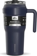 Hydrapeak Roadster 40oz Stainless Steel Tumbler Double Wall Vacuum Insulated Water Bottle With Handle And 2 in 1 Straw Lid (Navy) - Image 2