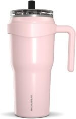 Hydrapeak Roadster 40oz Stainless Steel Tumbler Double Wall Vacuum Insulated Water Bottle With Handle And 2 in 1 Straw Lid (Seashell) - Image 2