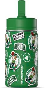 Hydrapeak x NBA Officially Licensed Boston Celtics 14oz Mini Kids Water Bottle with Straw Lid and Handle Reusable Stainless Steel Double Wall Insulated Spill Proof Sports Gift for Boys Girls - Image 2