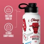 Hydrapeak x NBA Officially Licensed Chicago Bulls 32oz Active Water Bottle Chug Lid Stainless Steel Reusable Double Wall Celebrating The City Of Chicago - Image 2