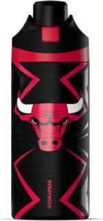 Hydrapeak x NBA Officially Licensed Chicago Bulls Oasis 20 oz Insulated Kids Water Bottle, Stainless Steel Water Bottle Kids with Chug Lid, Push Button - Image 2
