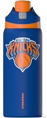 Hydrapeak x NBA Officially Licensed New York Knicks Oasis 32 oz Water Bottle with Chug Lid Push Button, Stainless Steel Water Bottle No Straw, 32 oz Insulated Water Bottle - Image 2