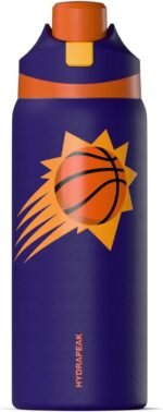 Hydrapeak x NBA Officially Licensed Phoenix Suns Oasis 32 oz Water Bottle with Chug Lid Push Button, Stainless Steel Water Bottle No Straw, 32 oz Insulated Water Bottle - Image 2