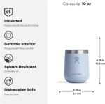 Hydro Flask 10 Oz Wine Glass - Ceramic Stemless Wine Tumbler - Unbreakable with Lid in Surf Blue - Image 2
