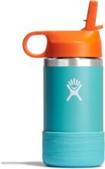 Hydro Flask Kids Water Bottle for School - Stainless Steel and Insulated with Straw Cap - 12 Oz in Seaspray Blue - Image 2