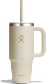 Hydro Flask Travel Tumbler with Handle, Lid and Straw - Insulated Stainless Steel in 24 Oz Coconut Cream - Image 2