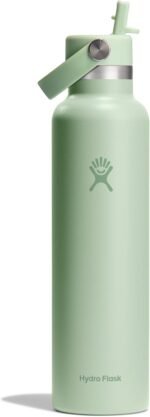 Hydro Flask Water Bottle - Insulated Stainless Steel - Straw Lid, Non Spill, Leakproof 24 Oz Aloe Green - Image 2