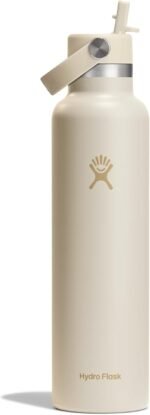 Hydro Flask Water Bottle - Insulated Stainless Steel - Straw Lid, Non Spill, Leakproof in 24 Oz Coconut Cream - Image 2