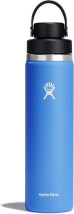 Hydro Flask Water Bottle - Insulated Stainless Steel - Wide Mouth Flex Chug Lid, Non Spill, Leakproof in 24 Oz Cascade Blue - Image 2